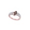 10kt Rose Gold Womens Round Red Colored Diamond Heart Love Ring 1/6 Cttw