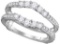 14kt White Gold Womens Round Natural Diamond Ring Guard Wrap Solitaire Enhancer 3/4 Cttw