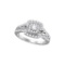 14kt White Gold Womens Round Natural Diamond Solitaire Bridal Wedding Engagement Ring 3/4 Cttw