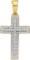 10kt Yellow Gold Mens Round Diamond Christian Cross Raised Charm Pendant 1/3 Cttw