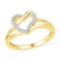 10K Yellow-gold 0.06CTW DIAMOND HEART RING