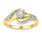 10kt Yellow Gold Womens Round Diamond Solitaire Swirl Bridal Wedding Engagement Ring 1/5 Cttw