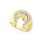 10kt Yellow Gold Mens Round Natural Diamond Horseshoe Fashion Ring 1/4 Cttw