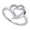 925 Sterling Silver White 0.15CTW DIAMOND FASHION RING
