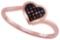 10KT Rose Gold 0.05CTW DIAMOND MICRO-PAVE HEART RING