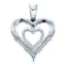 925 Sterling Silver White 0.10CTW DIAMOND HEART PENDANT