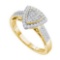 10KT Yellow Gold Two Tone 0.33CT DIAMOND TRIO MICRO PAVE RING