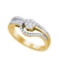 10K Yellow-gold 0.48CT DIAMOND FLOWER BRIDAL RING