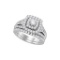 14kt White Gold Womens Natural Diamond Certified Round Bridal Wedding Engagement Ring Band Set 1 & 7