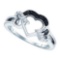 925 Sterling Silver White 0.13CTW DIAMOND HEART RING