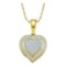 10KT Yellow Gold 0.15CTW ROUND DIAMOND MICRO-PAVE HEART PENDENT