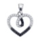925 Sterling Silver White 0.23CTW DIAMOND HEART PENDANT