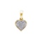 Yellow-tone Sterling Silver Womens Round Diamond Small Heart Cluster Pendant 1/10 Cttw