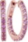 14kt Rose Gold Womens Round Natural Pink Sapphire Hoop Earrings 1-3/4 Cttw