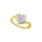 10kt Yellow Gold Womens Round Natural Diamond Heart Cluster Love Fashion Ring 1/10 Cttw