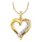 10KT Yellow Gold 0.25CT DIAMOND HEART PENDANT