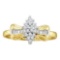 10KT Yellow Gold 0.10CTW DIAMOND CLUSTER RING