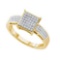 925 Sterling Silver Yellow 0.18CTW DIAMOND MICRO PAVE RING