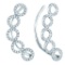10kt White Gold Womens Round Diamond Circle Climber Curved Earrings 1/3 Cttw