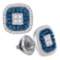 10KT White Gold 0.50CTW BLUE DIAMOND MICRO-PAVE EARRING