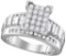 10k White Gold Natural Diamond Cindy's Dream Cinderella Bridal Wedding Engagement Ring 2 Cttw Size 6