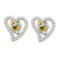 10KT Yellow Gold 0.23CTW DIAMOND HEART EARRING