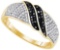 925 Sterling Silver Yellow 0.15CT DIAMOND MICRO-PAVE RING