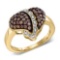 10KT Yellow Gold 0.59CTW DIAMOND MICROPAVE HEART RING
