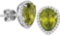 14KT White Gold 0.26CTW-Diamond 1.30(MIN)CT PERIDOT EARRINGS