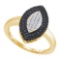 10K Yellow-gold 0.40CTW BLACK DIAMOND FASHION RING