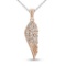 10kt Rose Gold Womens Round Natural Diamond Animal Wing Fashion Pendant 1/20 Cttw