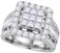 14KT White Gold 2.98CTW-Diamond INVISIBLE RING