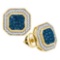 10K Yellow-gold 0.50CTW BLUE DIAMOND MICRO-PAVE EARRING