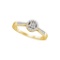 10kt Yellow Gold Womens Round Natural Diamond Cluster Bridal Wedding Engagement Ring 1/8 Cttw