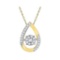 10kt Yellow Gold Womens Round Diamond Teardrop Frame Moving Twinkle Cluster Pendant 1/6 Cttw