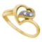 10K Yellow-gold 0.04CT DIAMOND HEART RING