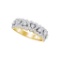14kt Yellow Gold Womens Round Pave-set Diamond Heart Band 3/4 Cttw