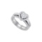 14k White Gold Womens Natural Round Diamond Amour Heart Bridal Wedding Engagement Ring Band Set 1/2
