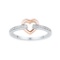 10kt White Gold Womens Round Natural Diamond Heart Love Fashion Ring 1/12 Cttw