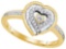 10K Yellow-gold 0.24CTW DIAMOND HEART RING