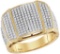 10kt Yellow Gold Mens Round Natural Diamond Arched Cluster Fashion Ring 3/4 Cttw