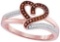 10KT Rose Gold 0.14CTW RED DIAMOND MICRO-PAVE RING