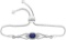 Sterling Silver Womens Oval Lab-Created Blue Sapphire Diamond Bolo Fashion Bracelet 1.00 Cttw