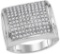 10kt White Gold Womens Round Pave-set Diamond Domed Cluster Ring 1.00 Cttw
