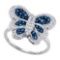 10KT White Gold 0.71CTW DIAMOND BUTTERFLY RING
