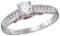 14kt White Gold Womens Round Natural Diamond Solitaire Bridal Wedding Engagement Ring 1/2 Cttw