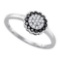 925 Sterling Silver White 0.25CTW DIAMOND FASHION RING
