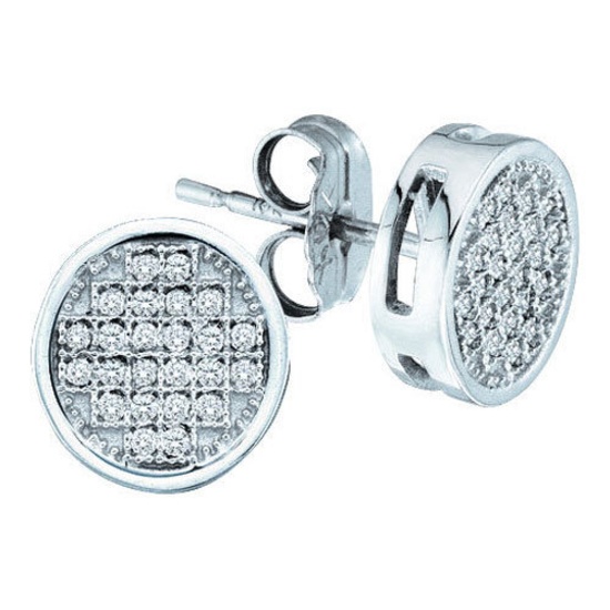 10KT White Gold 0.10CTW DIAMOND MICRO-PAVE EARRING