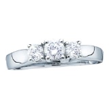 14KT White Gold 0.50CTW DIAMOND 3 STONE RING(EXCELLENT)