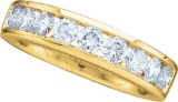 14kt Yellow Gold Womens Round Natural Diamond Band Wedding Anniversary Ring 1.00 Cttw Size 9